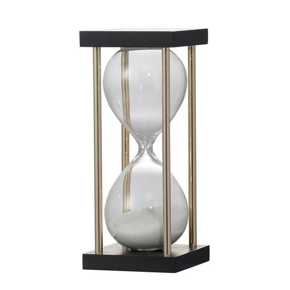 Contemporary White Sand Hourglass In Decorative Stand