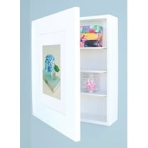 Contemporary White Wall-Mount Picture Perfect Medicine Cabinet by Fox Hollow Furnishings - 19 7/8" H x 16 7/8" W x 5 1/8" D