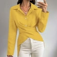 thumbnail image 1 of Contemporary Women's Fashion Plus Size Women's Casual Solid Color Long Sleeve V-neck Shirt Top, 1 of 6
