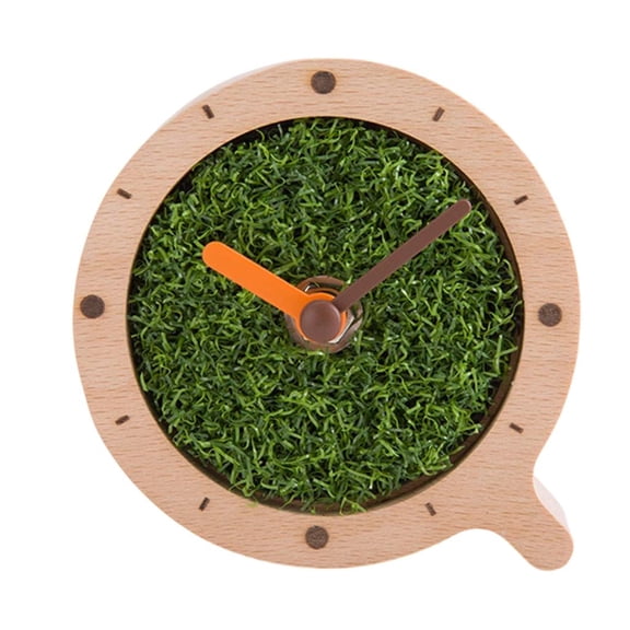 Contemporary Wood Clock Quiet Operate Round Wood Alarm Clock Modern Shelf