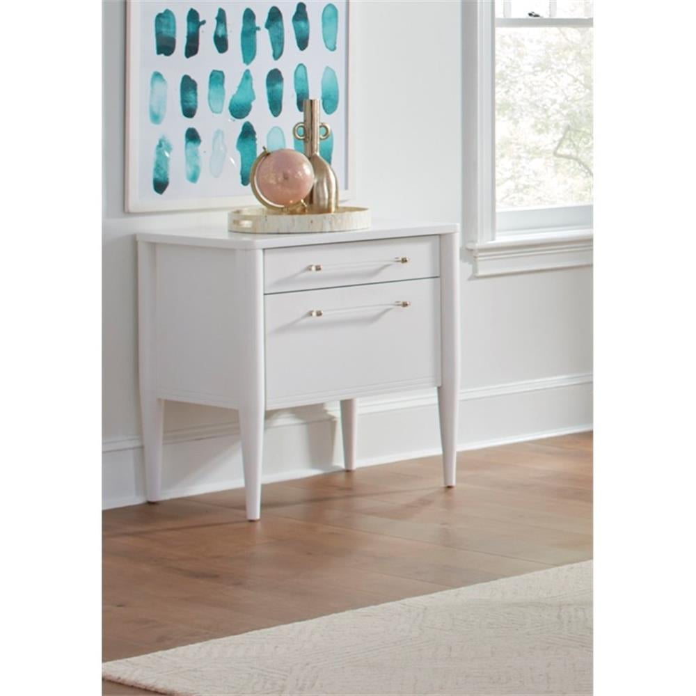 White Contemporary 2-Drawer Lockable Lateral File Cabinet