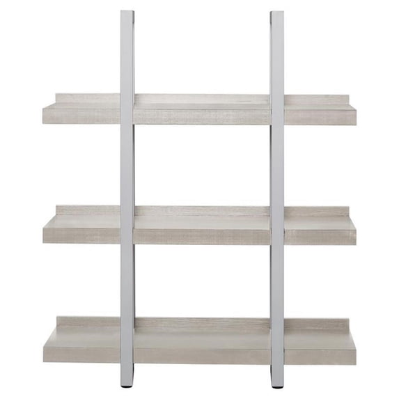 Contemporary Wood Open Bookcase in Gray
