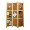 thumbnail image 1 of Contemporary Wooden 3 Panel Corkboard Room Divider, Oak Brown, 1 of 5