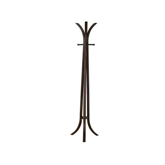 Contemporary Wooden Coat Rack, Brown