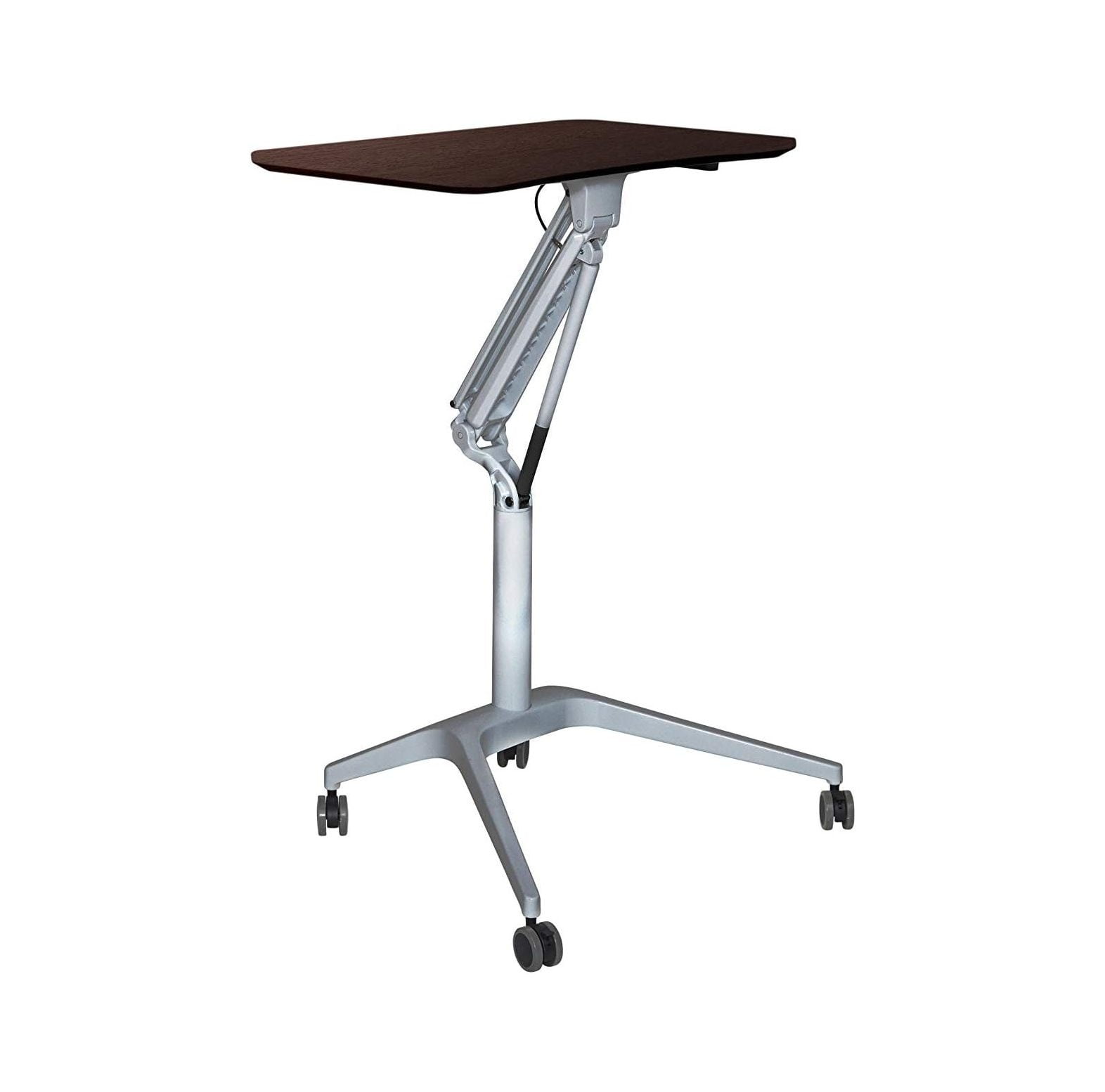 Contemporary Workpad Height Adjustable Laptop Cart Mobile Desk with Pneumatic Mechanism, Mobile