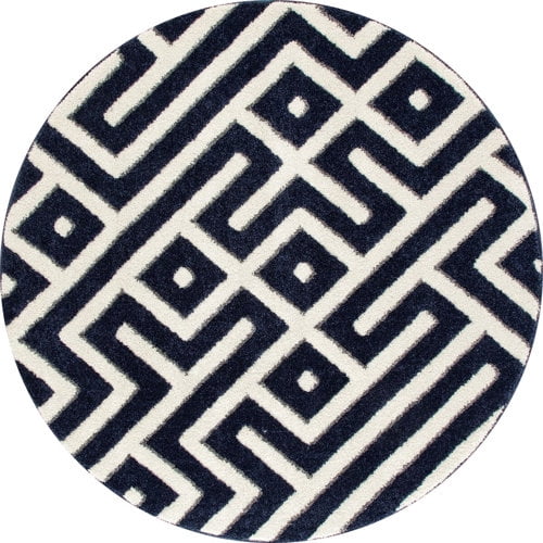 Contemporary Woven Area Rug With Maze_02