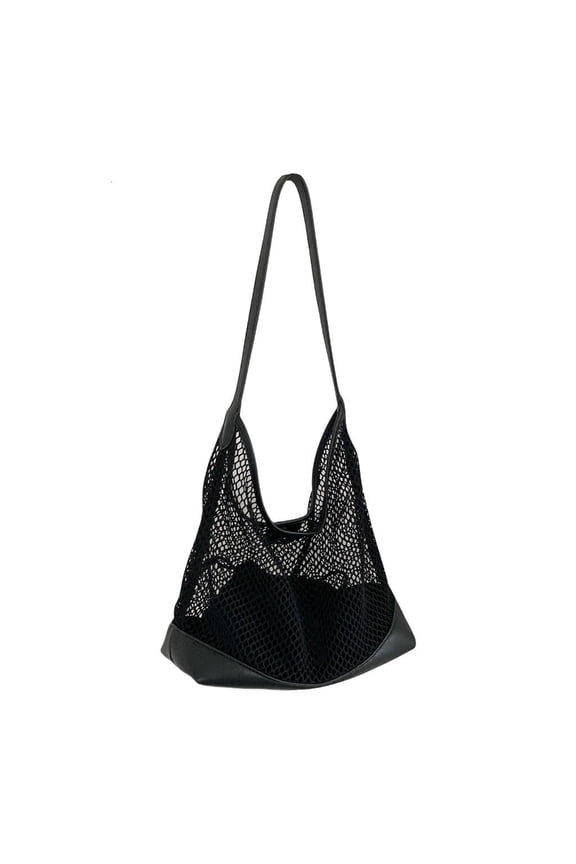 Contemporary Woven Handbag Summer 2025 Hollow out Pattern Soft Shoulder Bag Comfortable Strap Multipurpose Carryall
