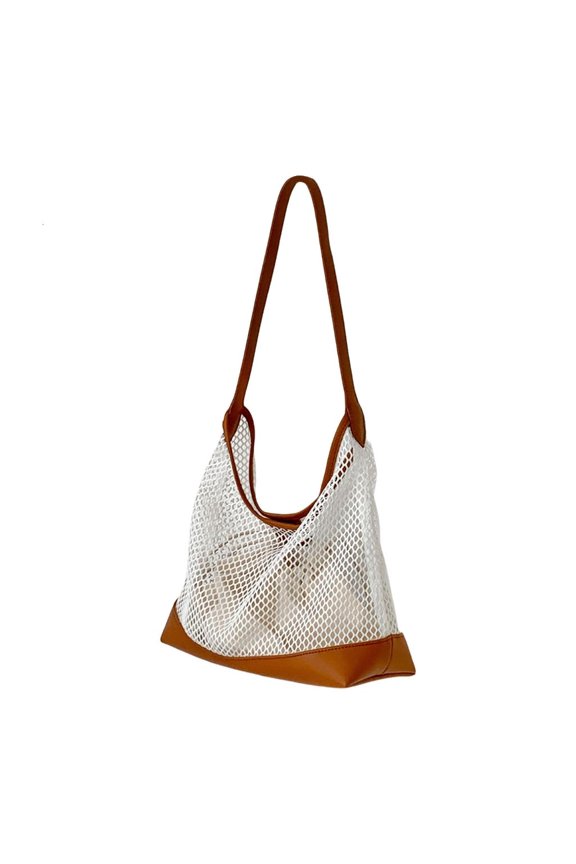 Contemporary Woven Handbag Summer 2025 Hollow out Pattern Soft Shoulder Bag Comfortable Strap Multipurpose Carryall