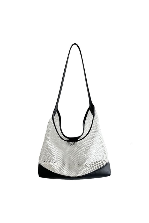 Contemporary Woven Handbag Summer 2025 Hollow out Pattern Soft Shoulder Bag Comfortable Strap Multipurpose Carryall