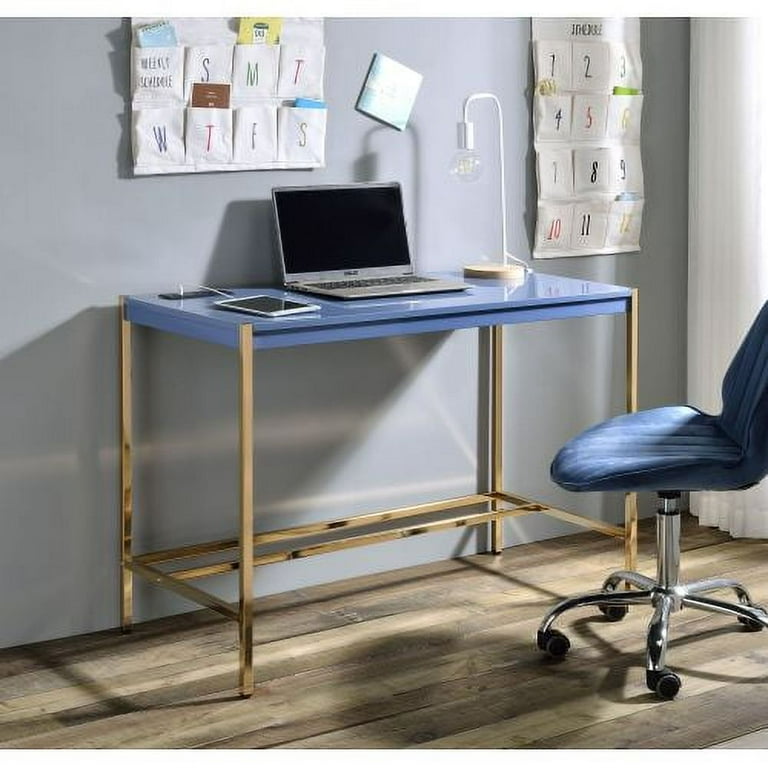 Contemporary Writing Desk with USB Port Home Office Workstation