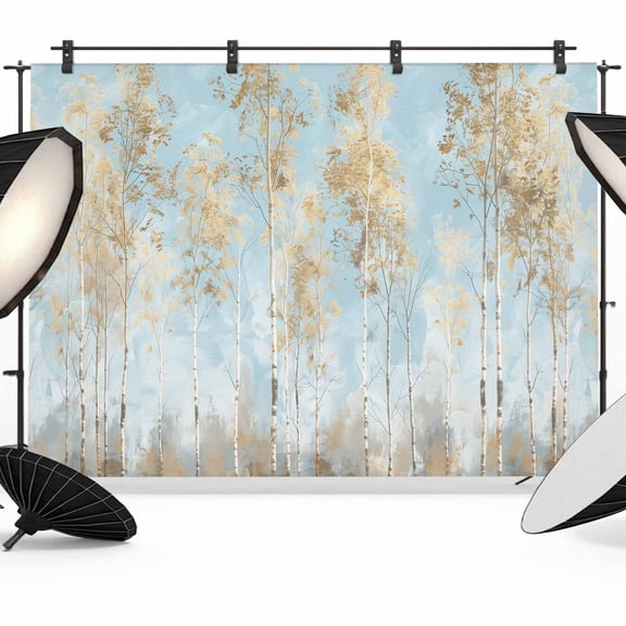 Contemporary Yellow Blue Tree Backdrop for Photoshoot,Photography Photo Studio Background Wall Backdrop,Abstract Art Oil Paiting Back Drop Banner Panel for Portraits Wedding Live Streaming 7x5Ft
