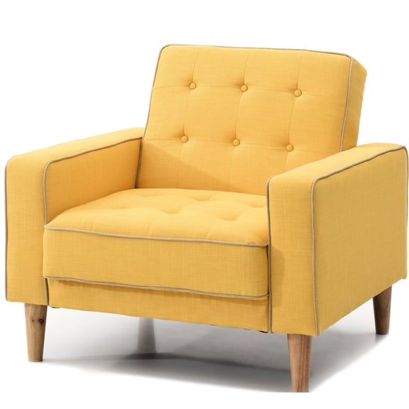 Contemporary Yellow Piece of Furniture - Track Arms for Comfort - Game Room Relaxing - Easy to Install