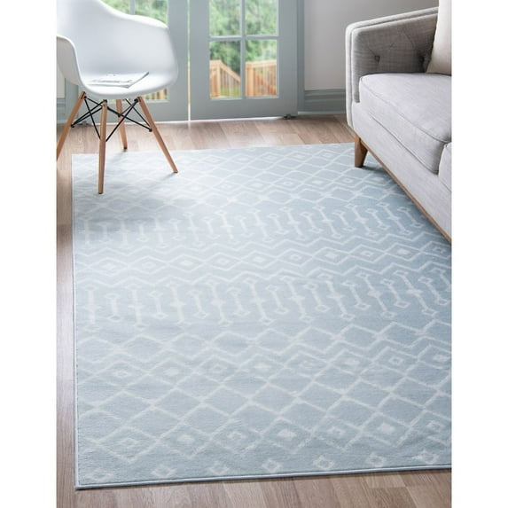 Contemporary Zala Collection Area Rug 5'x8' - Light Blue