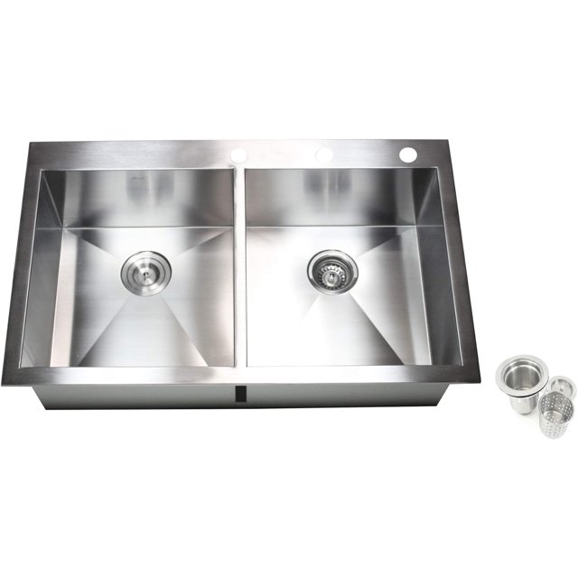 Contemporary Zero Design Durable 16 Gauge Stainless Steel Topmount Drop