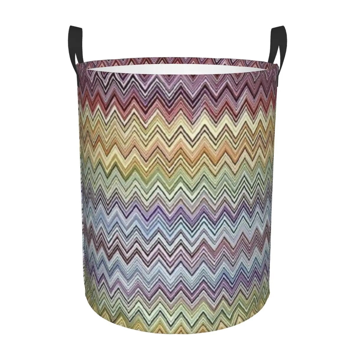 Contemporary Zig Zag Laundry Basket Collapsible Boho Chic Camouflage