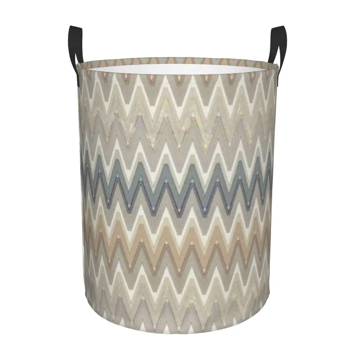 Contemporary Zig Zag Laundry Basket Collapsible Boho Chic Camouflage