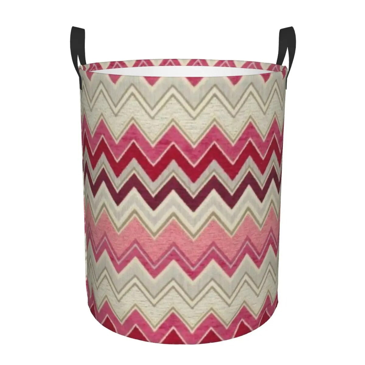 Contemporary Zig Zag Laundry Basket Collapsible Boho Chic Camouflage