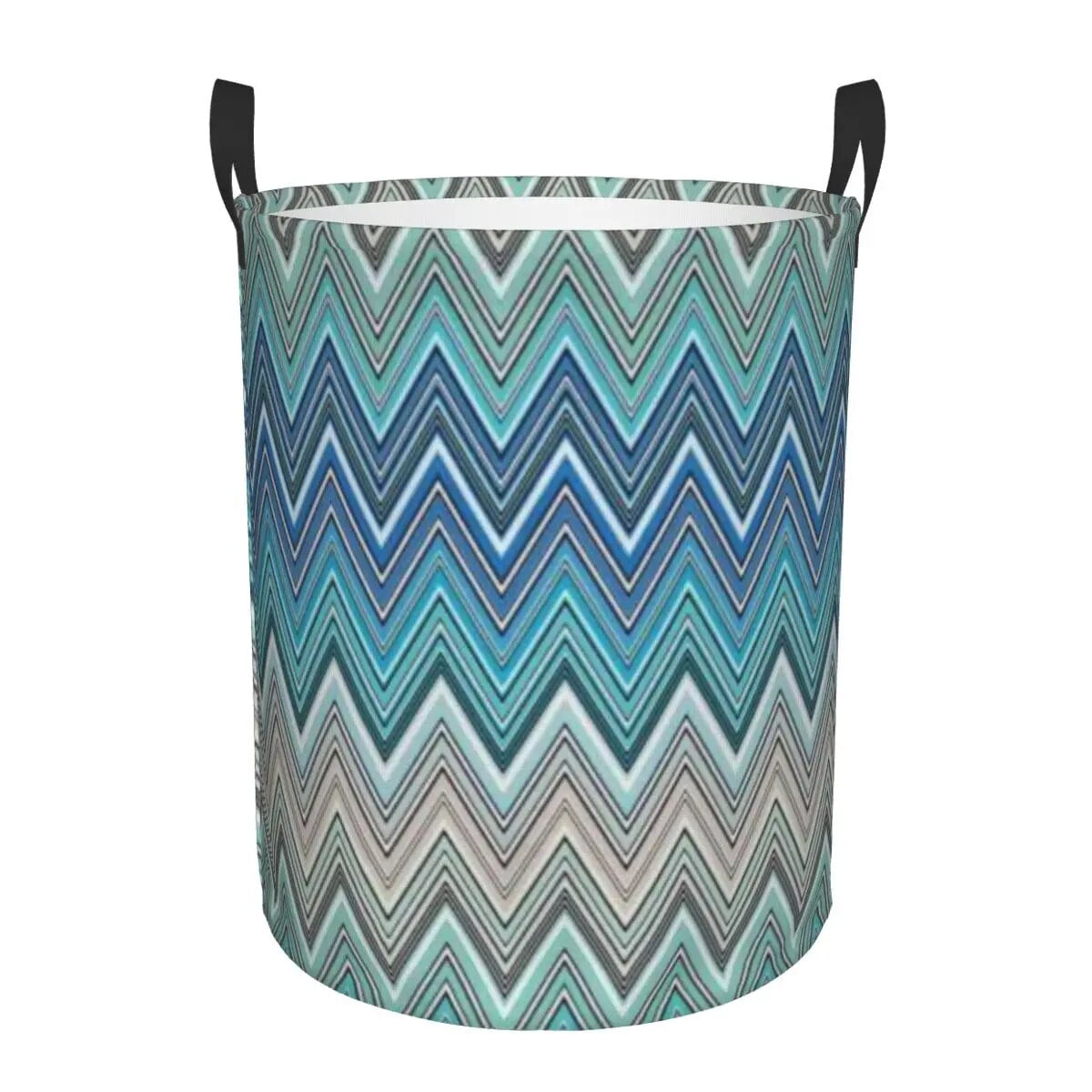 Contemporary Zig Zag Laundry Basket Collapsible Boho Chic Camouflage