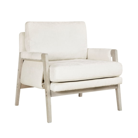 Contemporary and Comfortable - Primary Living Space Accent Chair with Cream Chenille Cushion