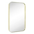 thumbnail image 1 of Contemporary and Farmhouse 24x36" Brushed Brass Rounded Rectangle Bathroom Vanity Wall Mirror, 1 of 7