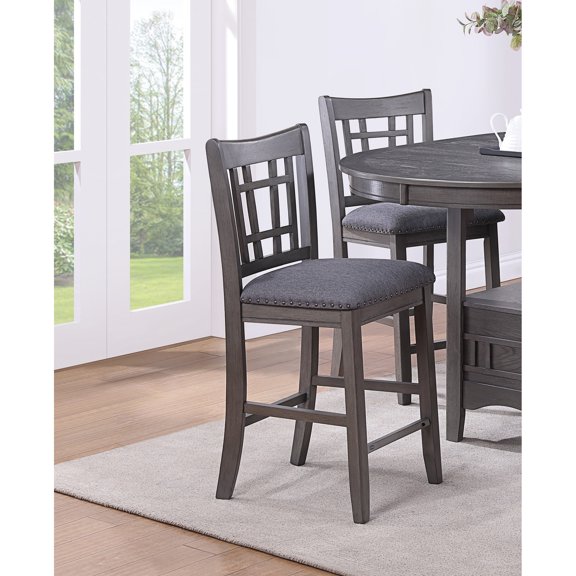 Contemporary style, light brown wood tone / Comfortable counter height dining chairs