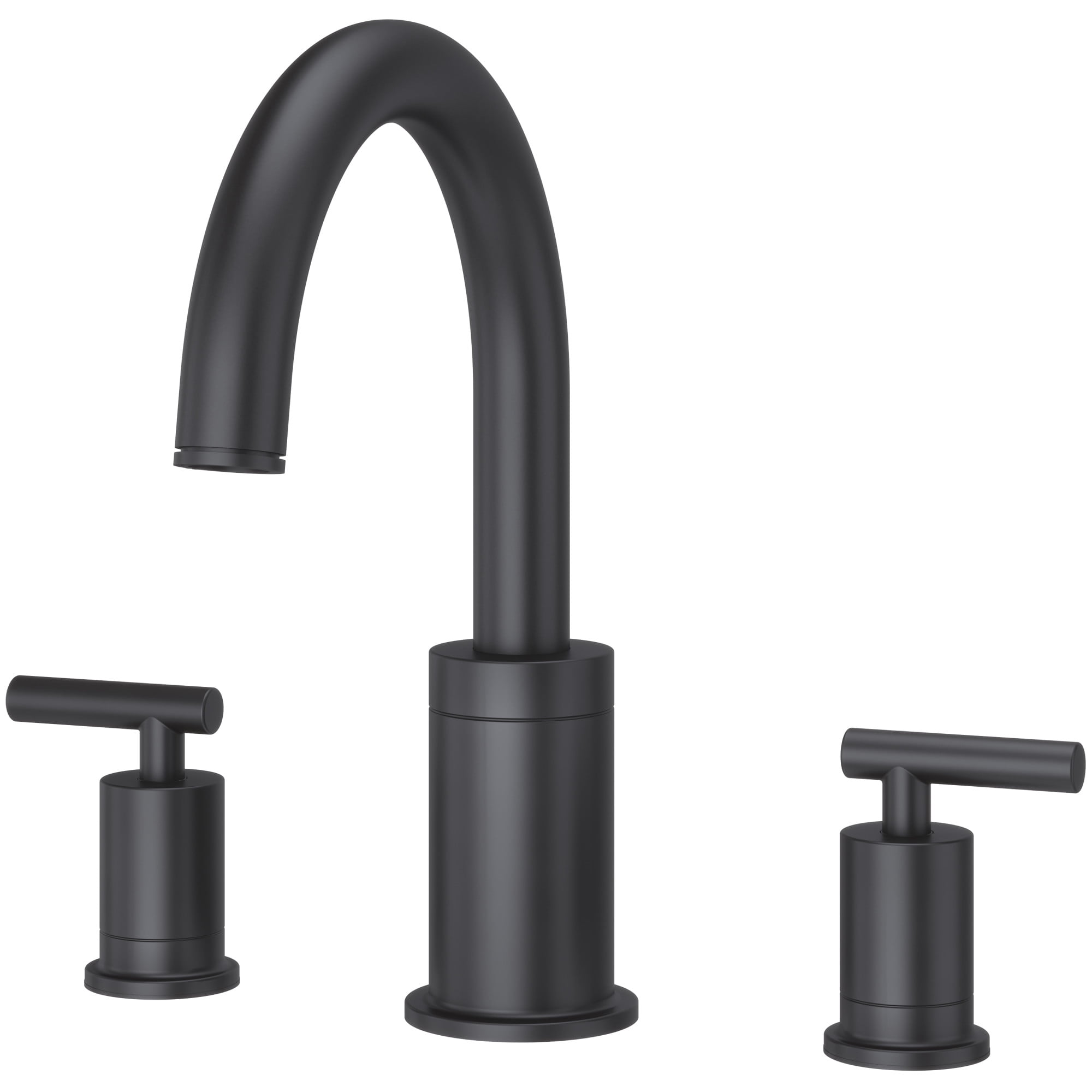 Matte Black Double Handle Deck Mounted Roman Tub Faucet