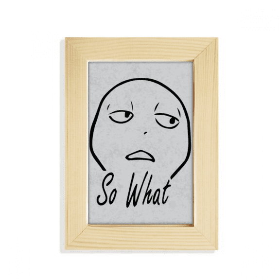 Contempt Black Cute Chat Happy Pattern Desktop Display Photo Frame Picture Art Painting 5x7 inch