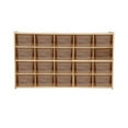 thumbnail image 1 of Contender Cubby Storage Organizer Cubes, 20 Cubbies with Clear Plastic Bins, Wood Furniture for Kids Toys, Daycare, Classroom, 47-inch Width, 1 of 1
