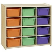 contender baltic birch storage 12 compartment cubby with trays