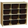 thumbnail image 1 of Contender C16122F Baltic Birch 12-Cubby Storage Unit w/Chocolate Tubs-Assembled, 1 of 1
