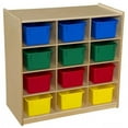thumbnail image 1 of Contender C16123APF Baltic Birch 12-Cubby Storage Unit With Assorted Pastel Trays - Assembled, 1 of 1