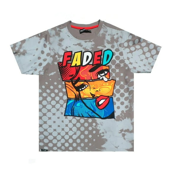 Contender CTDR Streetwear Men's T-Shirt Faded Comic Pop Art Short Sleeve Tee (Medium, Grey)