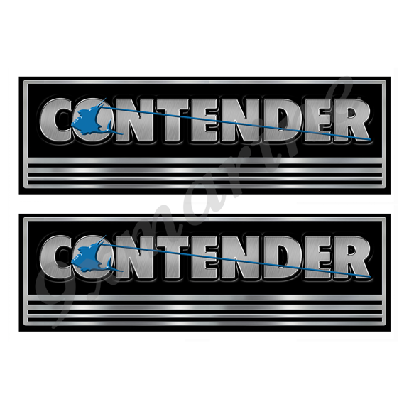 Contender Custom Stickers - 10 inch long set. Remastered Name Plate