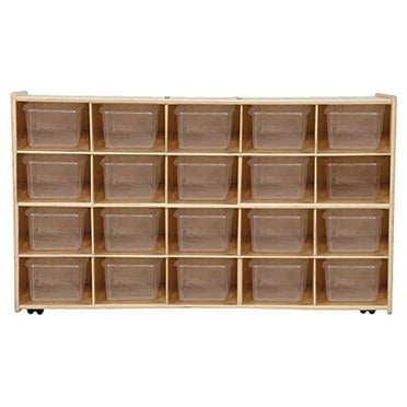 Contender Mobile 20 Tray Storage with Translucent Trays - Assembled with Casters