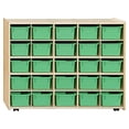 thumbnail image 1 of Contender C16009LGF-C5 (COO2Z) Contender Mobile 25 Tray Storage with Lime Green Trays - Assembled with Casters, 1 of 4