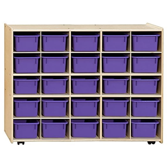 Contender C16009PPF-C5 (COO2Z) Contender Mobile 25 Tray Storage with Purple Trays - Assembled with Casters