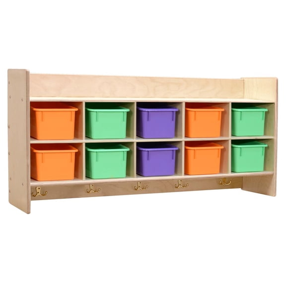 contender wall hanging storage 10 compartment cubby with trays