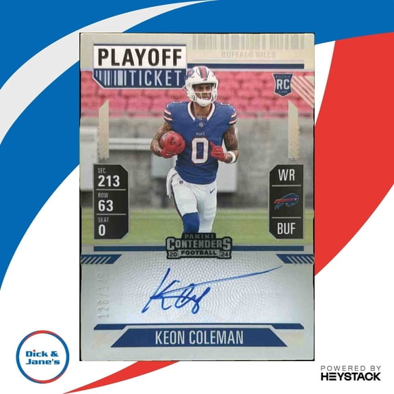 Panini Contenders Keon Coleman #117 Rookie Ticket RPS Autographs Playoff Ticket Football Card