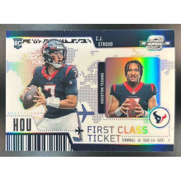 Excellent Contenders Optic First Class Ticket C.J. Stroud FCT-2 Houston Texans Panini NFL Football Card