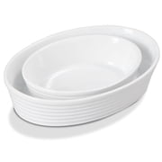 Contenpo 2 Piece Ceramic Baking Dish & Casserole, Heat-Resistant, Anti-Scald, Microwave & Oven Safe