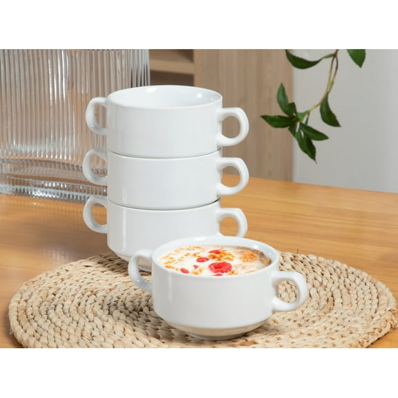 Contenpo 4-Piece Durable, Stackable Tableware Set, Microwave & Dishwasher Safe