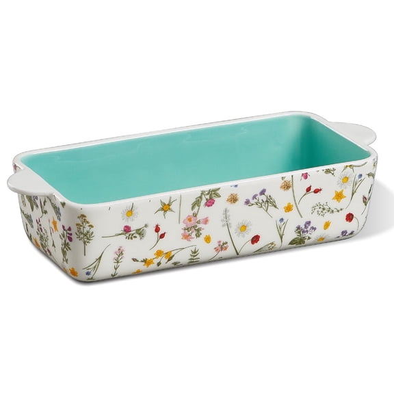 Contenpo Ceramic Baking Dish Oven & Microwave Safe Suitable for Brownie Pan, Lasagna Pan, Casserole Dish - Rectangular Ovenproof Bakeware with Artisan Design, Ceramic Tray for Roasting, Loaf Cakes