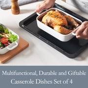 Contenpo Ceramic Baking Dish Set, Heat-Resistant, Anti-Scald, Secure Handles - 15"/13/11/9.3