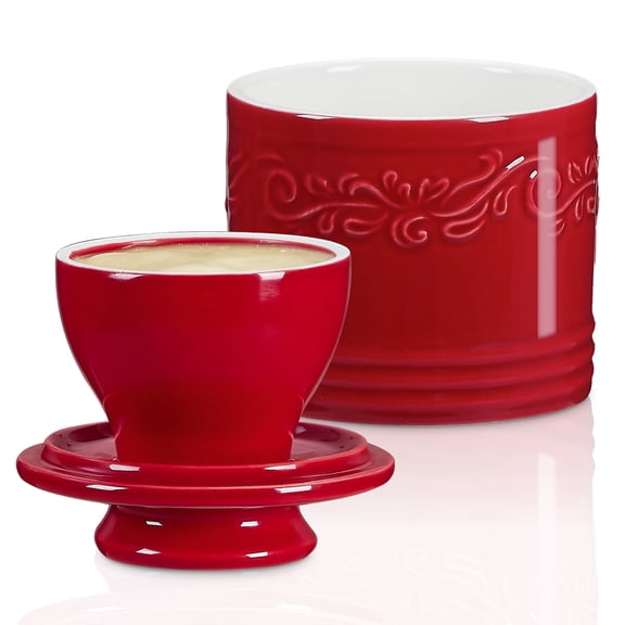Ceramic French-Style Butter Keeper with Lid, Perfect for Countertop Use
