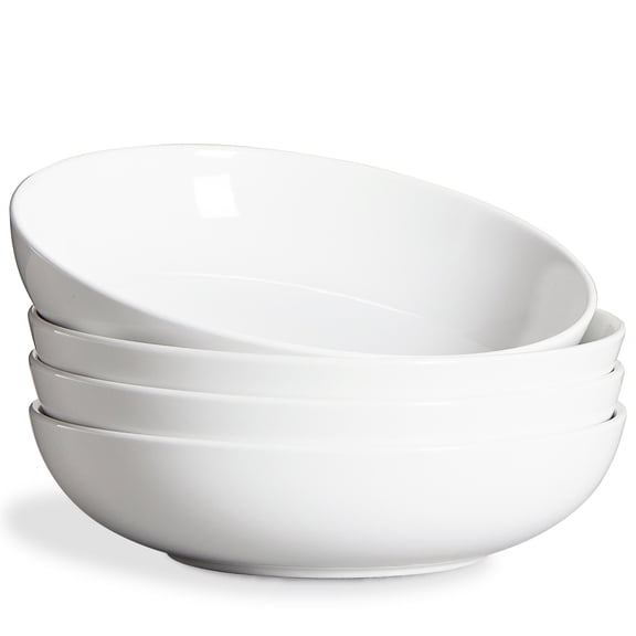 Contenpo Porcelain Large Pasta Bowls Set of 4, 36oz, Microwave & Dishwasher Safe