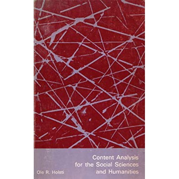 Pre-Owned Content Analysis for the Social Sciences and Humanities (Hardcover) 9780201029406
