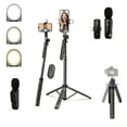 thumbnail image 1 of Content Creator Essentials Kit for YouTube, 63" Phone Tripod with Wireless Remote, Microphone and LED Light, 1 of 5