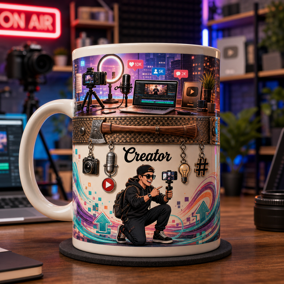 Content Creator Mug Father's Day Gift Mug for Dad YouTuber Podcaster Influencer