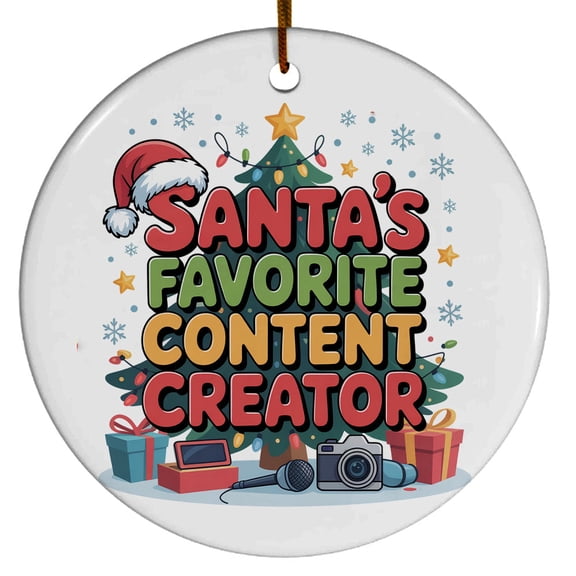 Content Creator Ornament, Custom Christmas Ornament, Christmas Gift For Dad Mom Friends Coworkers Colleagues, Christmas Ornament 2025, Team Gifts, Santa's Favorite Content Creator