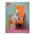 thumbnail image 1 of Content Dog Portrait Resting on Orange Armchair Unframed Wall Art Print Poster Home Decor Premium, 1 of 5